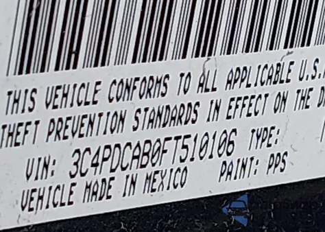2015 Dodge Journey American Value Pkg из США, поврежденный, VIN 3C4PDCAB0FT510106